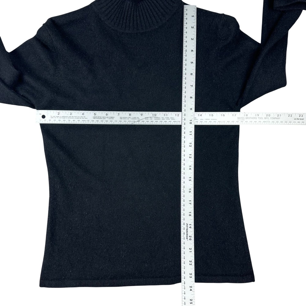 Pursuits Ltd Womens Black 100% Cashmere Mock Neck Long Sleeve‎ Sweater Size M - Picture 4 of 8